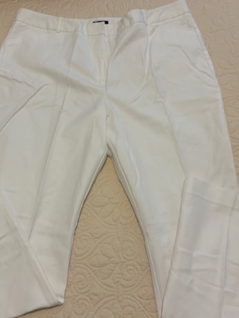 Worthington Women's Modern Fit Pants Size 18 White Zip Front Cotton Spandex NWOT